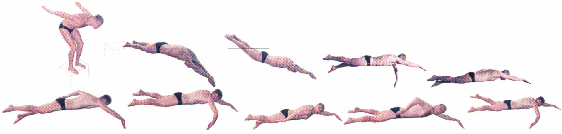 Рис. 19. Плавание в спортивной форме одежды вольным стилем