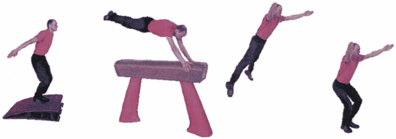 Рис. 30. Прыжок ноги врозь через козла в длину