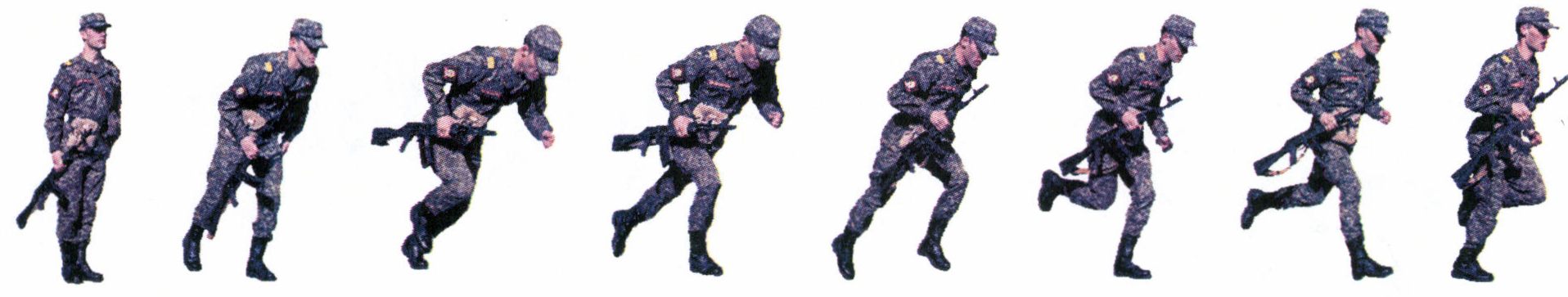 Рис. 38. Челночный бег 4x100 м с оружием