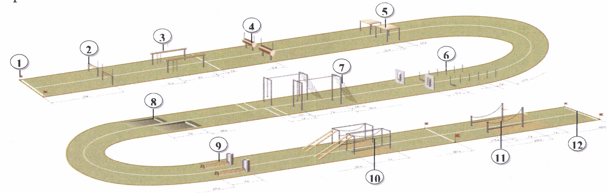 Рис. 50. Схема специальной морской полосы препятствий
