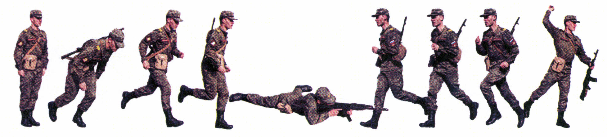 Рис. 90. Бег на 3 км со стрельбой и метанием гранат